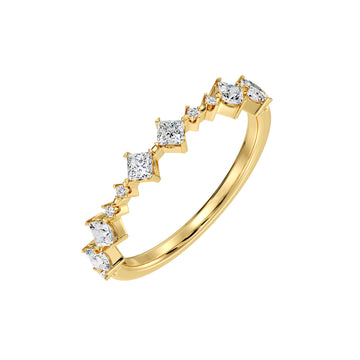 Princess Cut Diamond Wedding Band – Gold Comfort Fit Stacking Ring ADR254