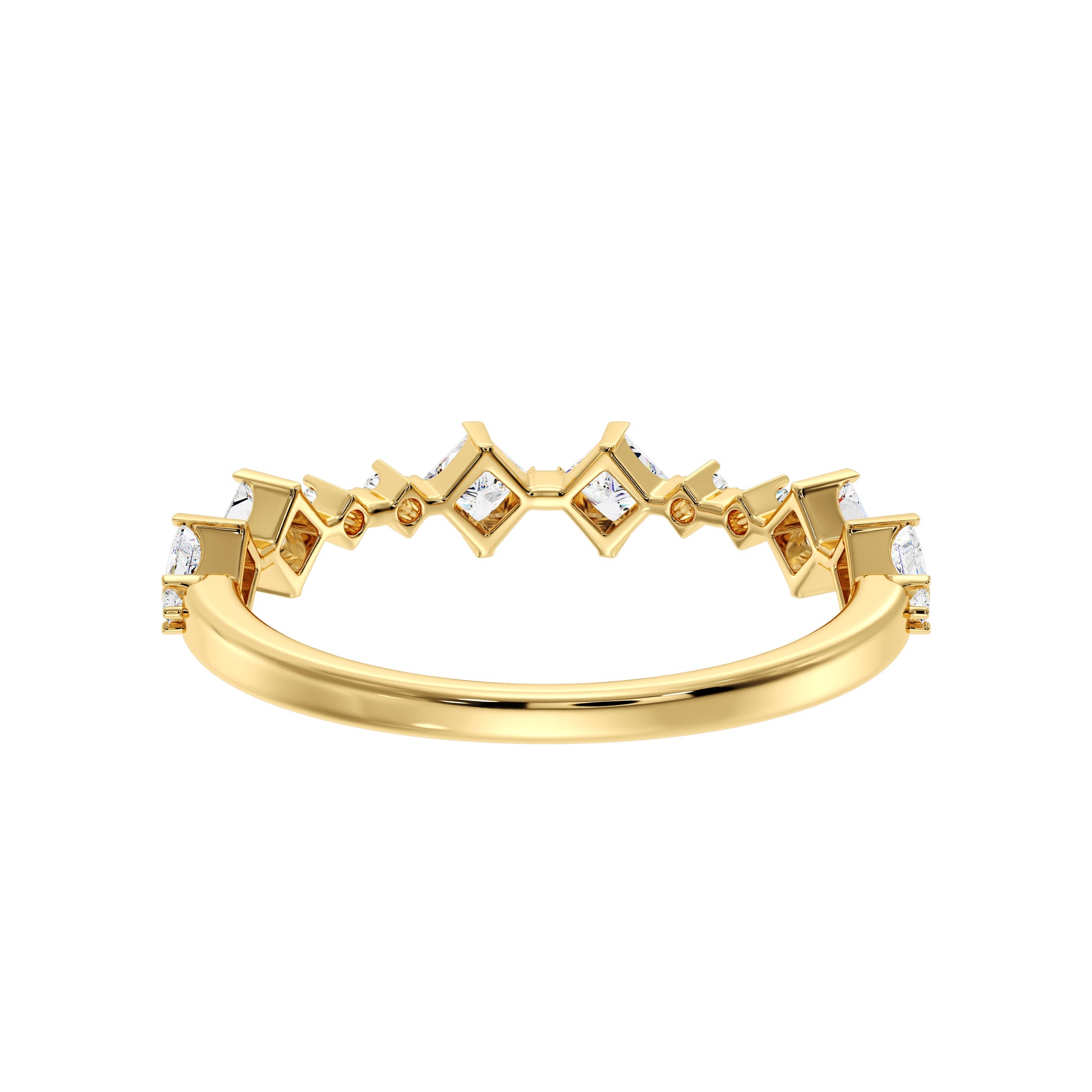  Diamond Stacking Band – Princess Cut Wedding Ring in Gold