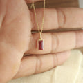 Elegant Emerald Ruby Necklace – Lab Created Pendant in Gold,
Sustainable Lab Ruby Pendant – Minimalist Emerald Cut Necklace,
Simple Gold Ruby Necklace – Emerald Shaped Gemstone Jewelry,
Ruby Bezel Pendant Necklace – Fine Jewelry for Daily Wear,