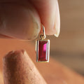 Ruby Bezel Pendant Necklace – Fine Jewelry for Daily Wear,
Minimal Ruby Necklace – Emerald Cut Gold Pendant Gift,
Red Ruby Emerald Cut Necklace – Lab Created Gem in Gold Bezel