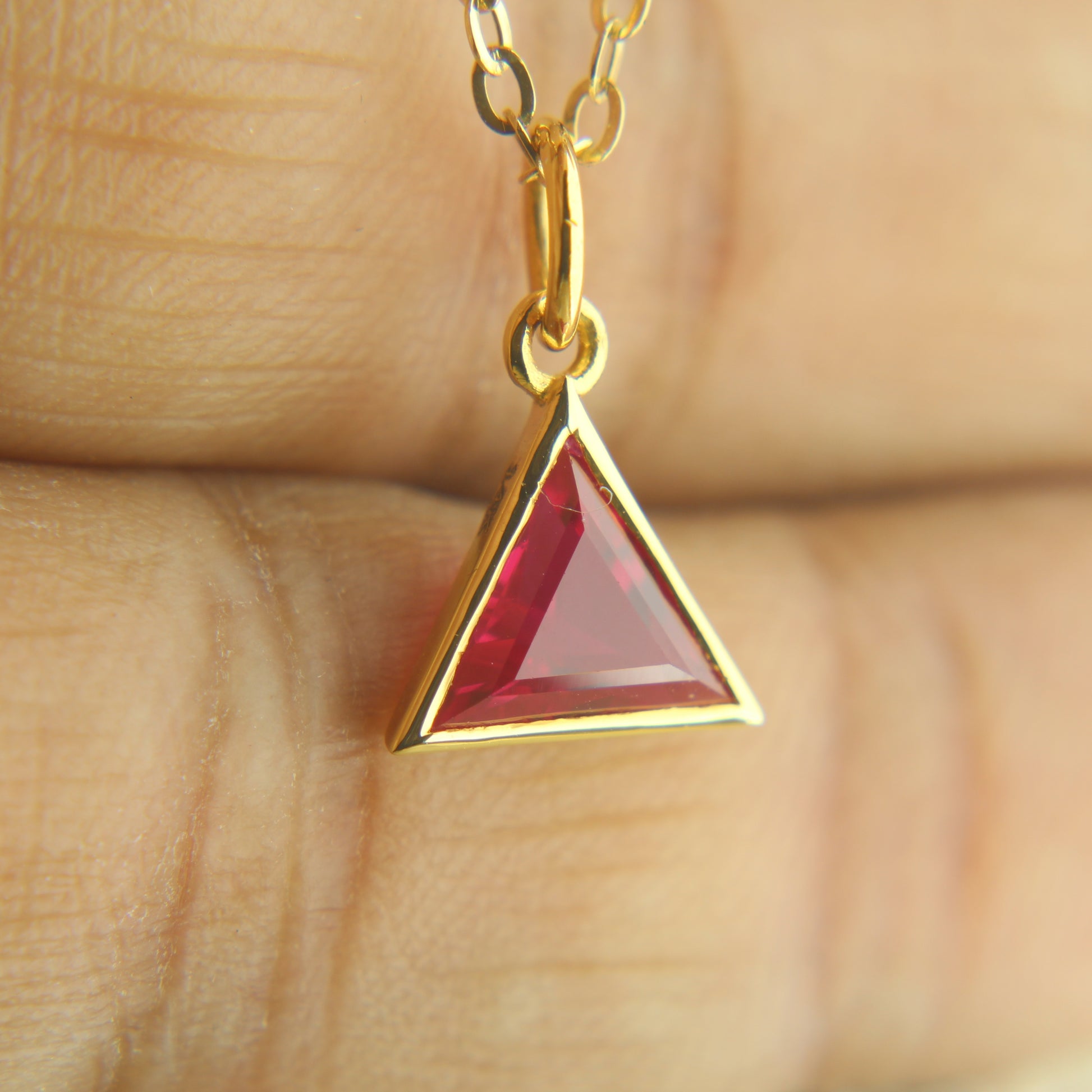 Ruby Necklace for Special Occasions, 14K Gold Jewelry with Red Ruby,
