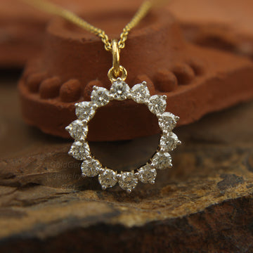 Sparkling moissanite circle pendant—perfect as a bridal, anniversary, or birthday gift with timeless elegance P3 MOI