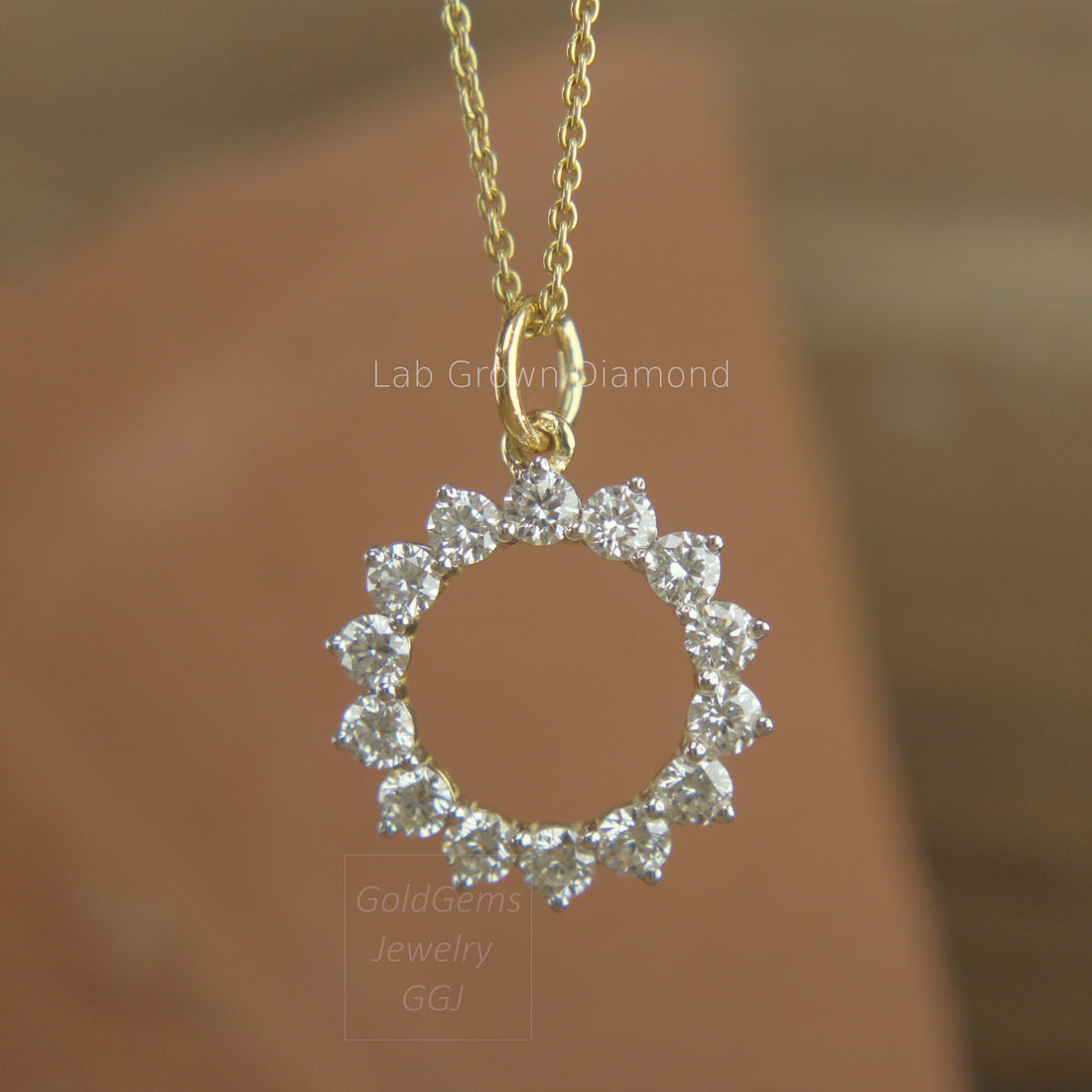 Sparkling moissanite circle pendant—perfect as a bridal, anniversary, or birthday gift with timeless elegance P3 MOI